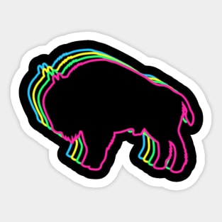 Bison Buffalo 80s Neon Sticker